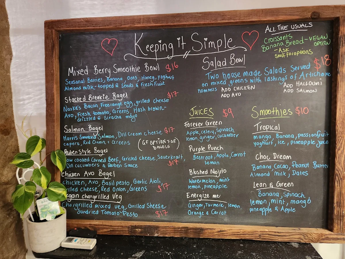Menu, Same But Different Cafe