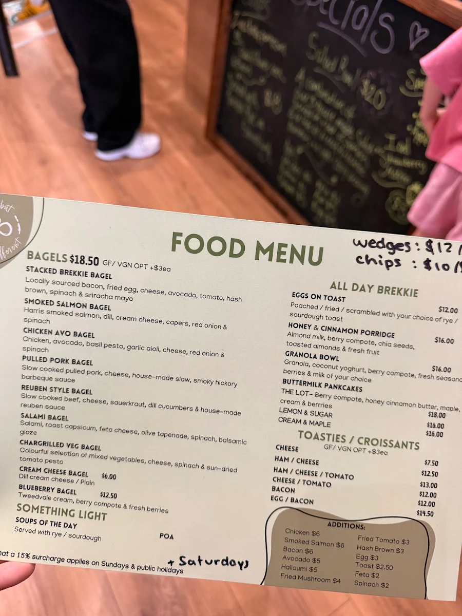 Menu, Same But Different Cafe