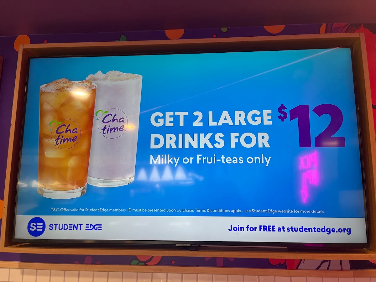 Menu, Chatime St Leonards