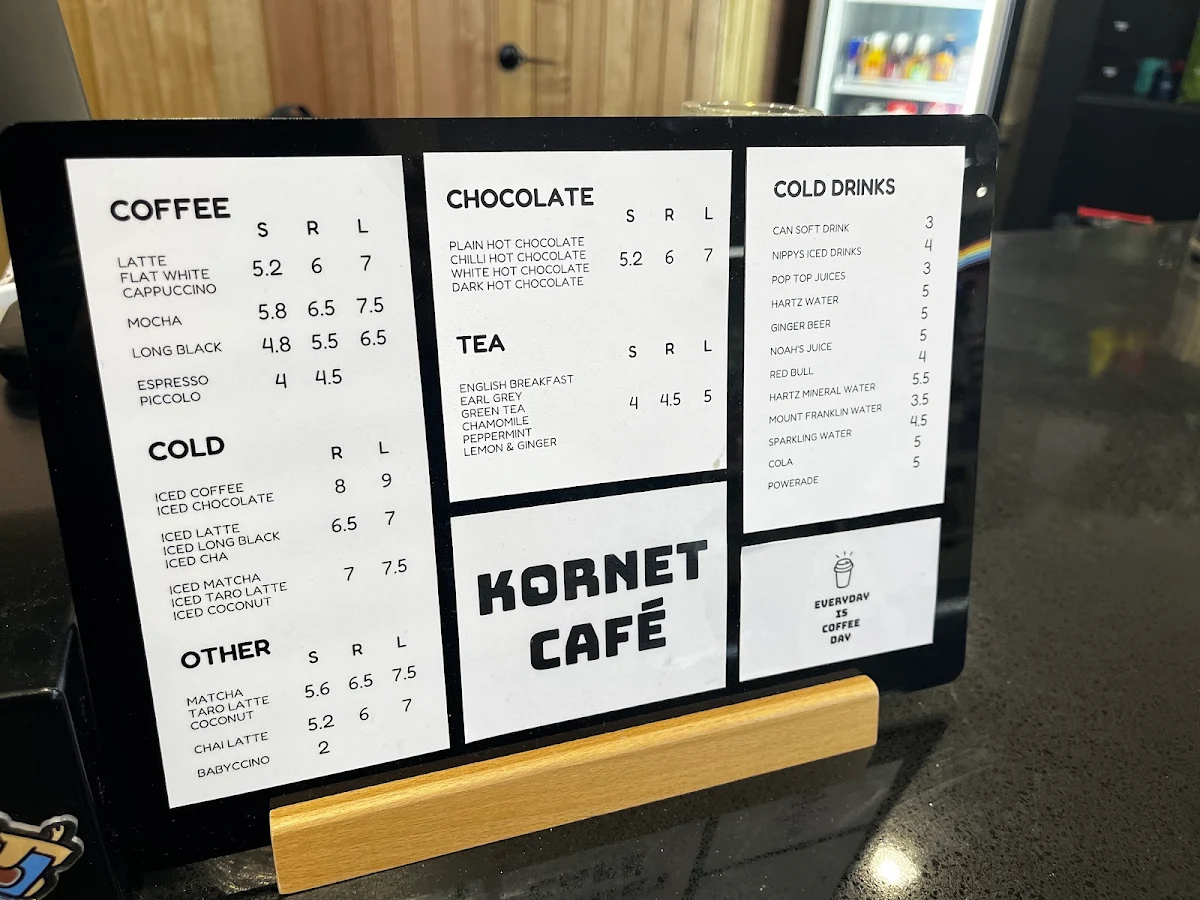 Menu, KORNET CAFE