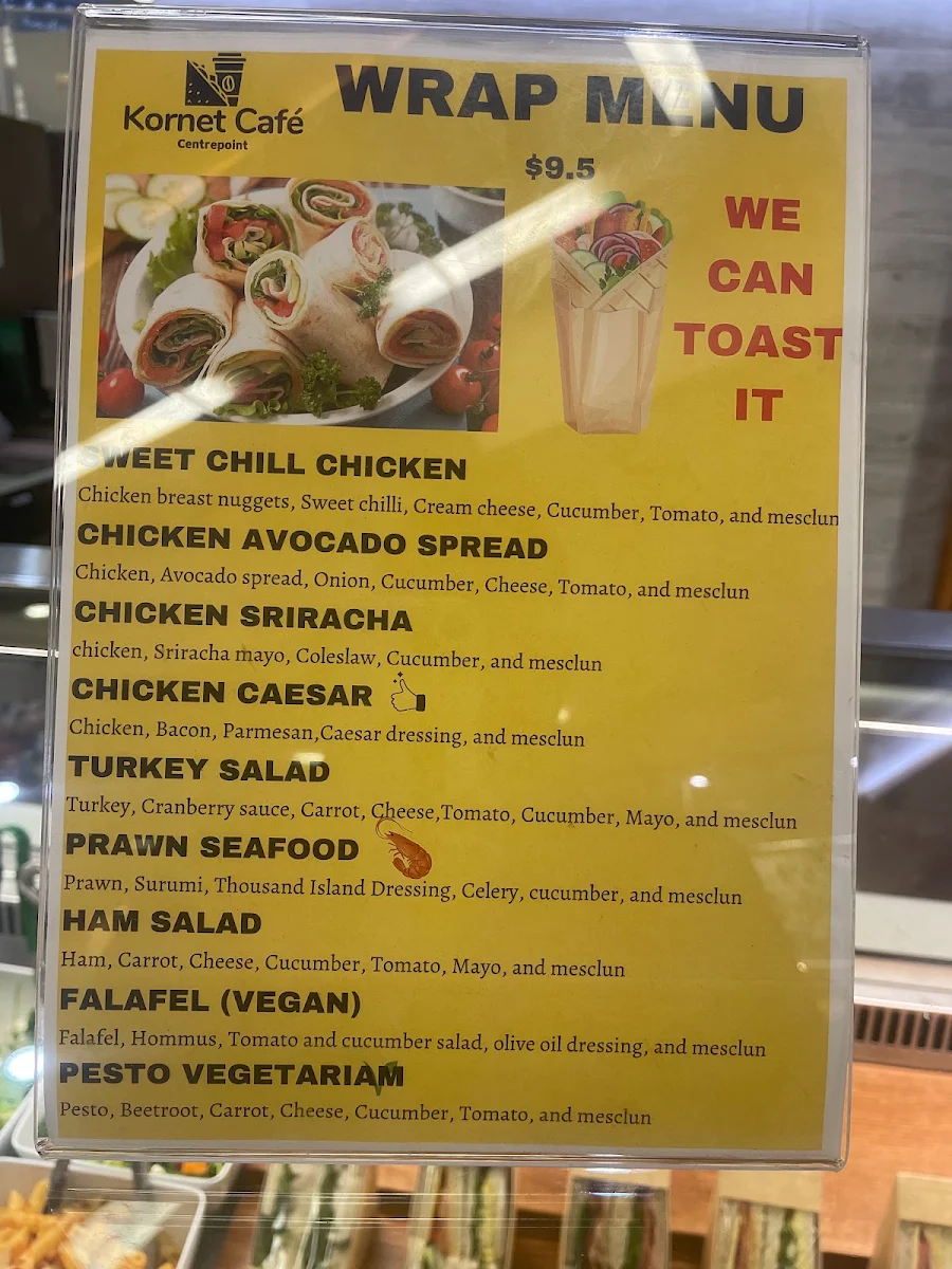 Menu, KORNET CAFE