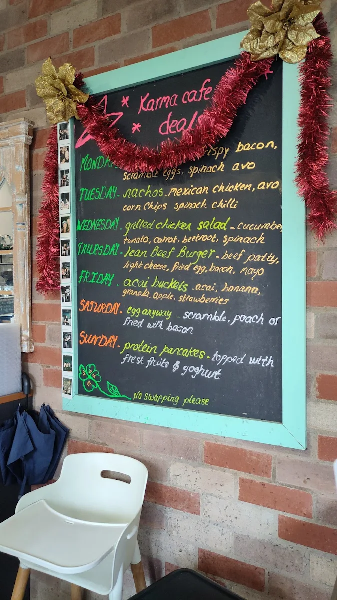 Menu, Karma Cafe