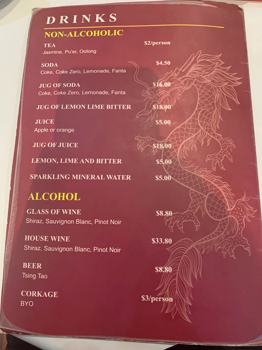 Menu, Simon's Peking Duck