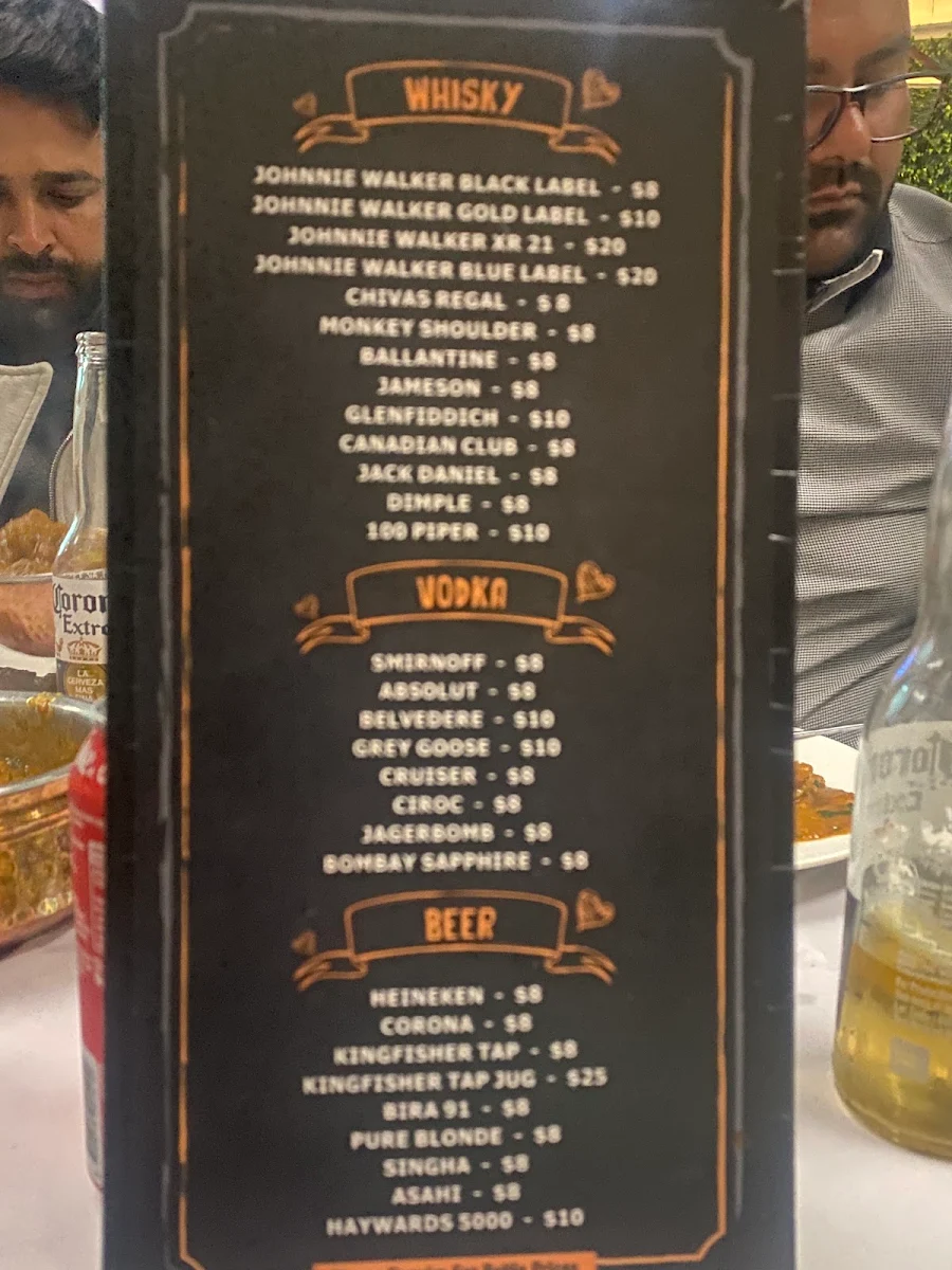 Menu, Taste of Amritsar