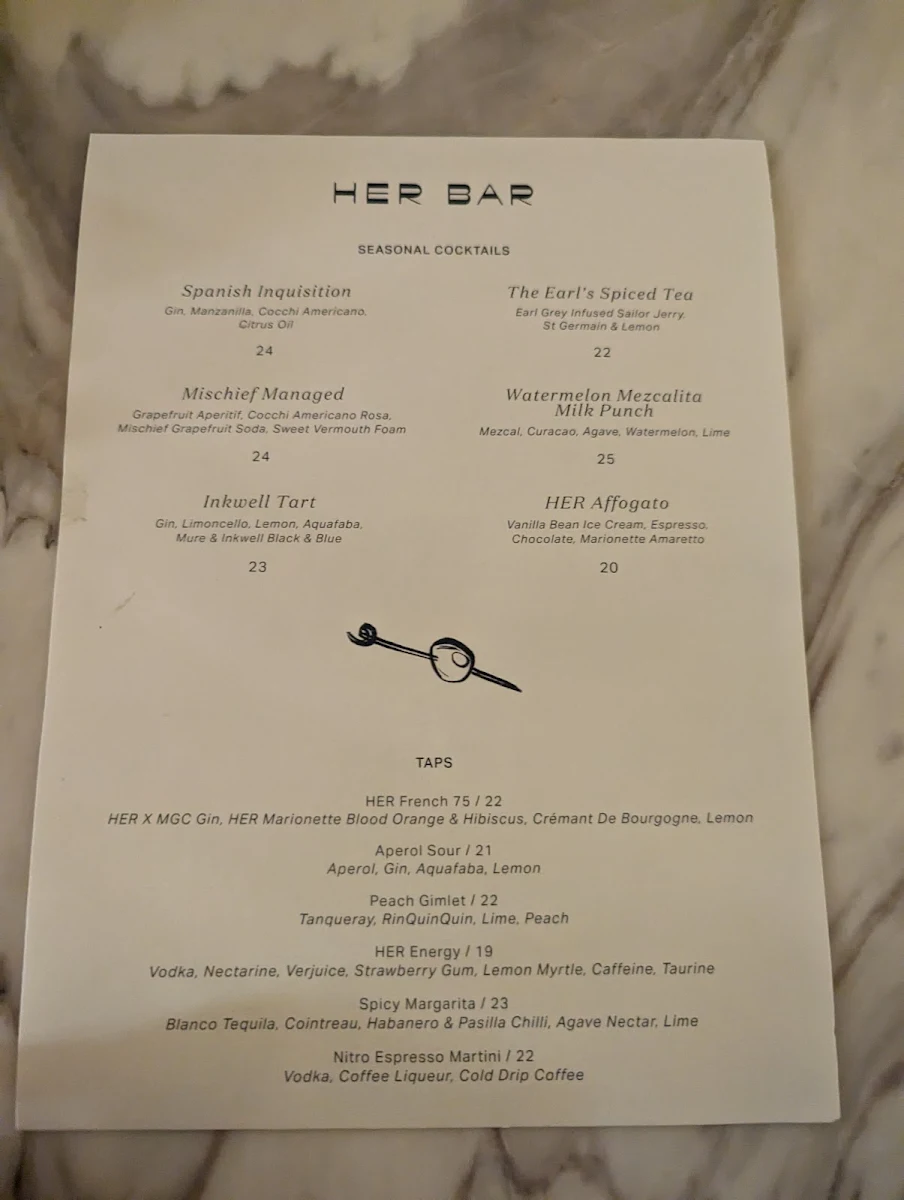 Menu, HER