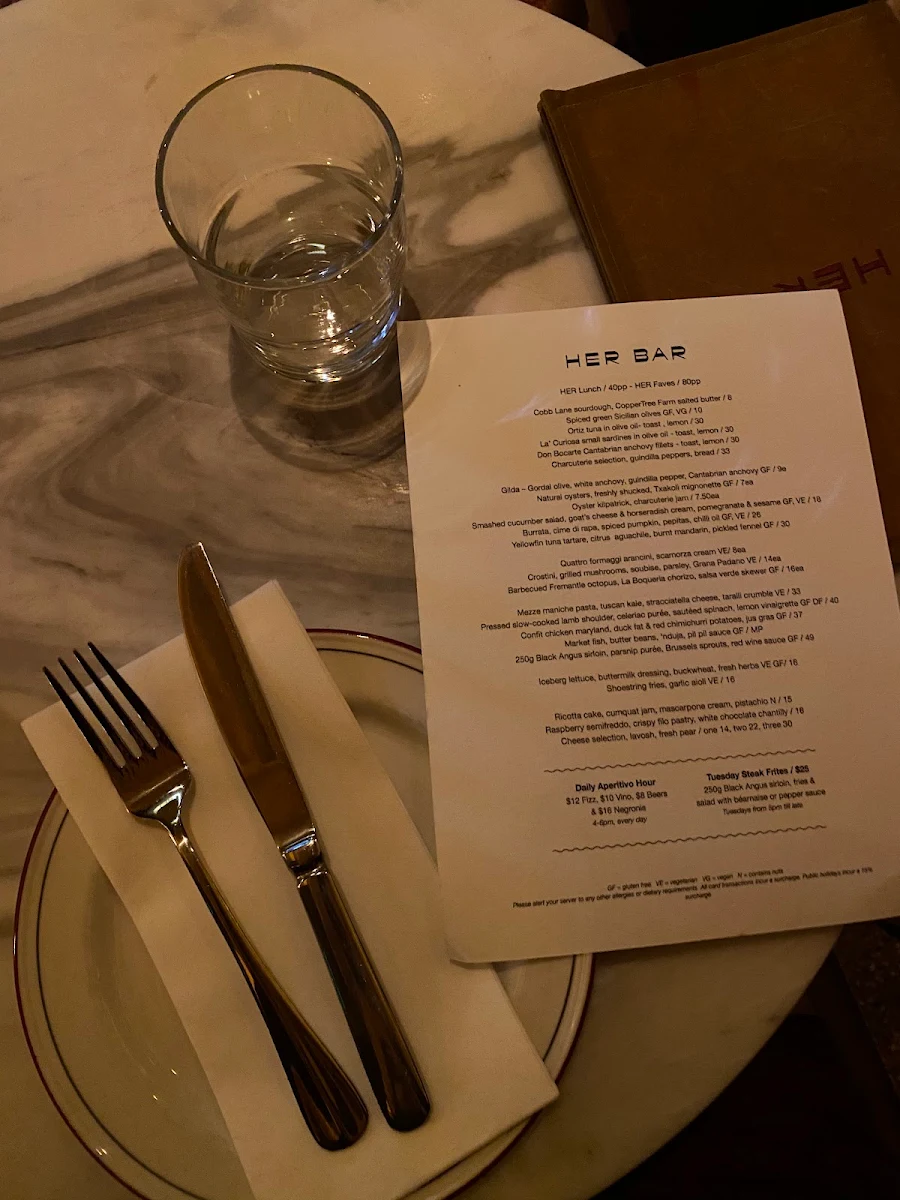 Menu, HER