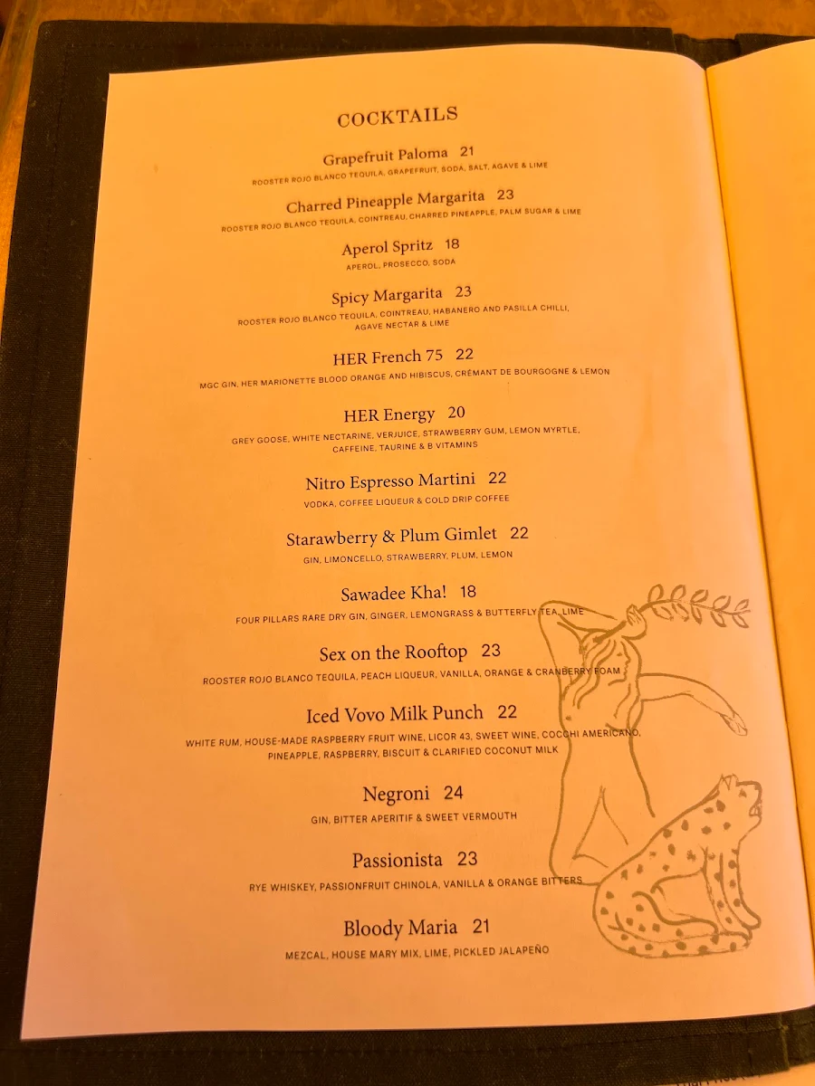 Menu, HER