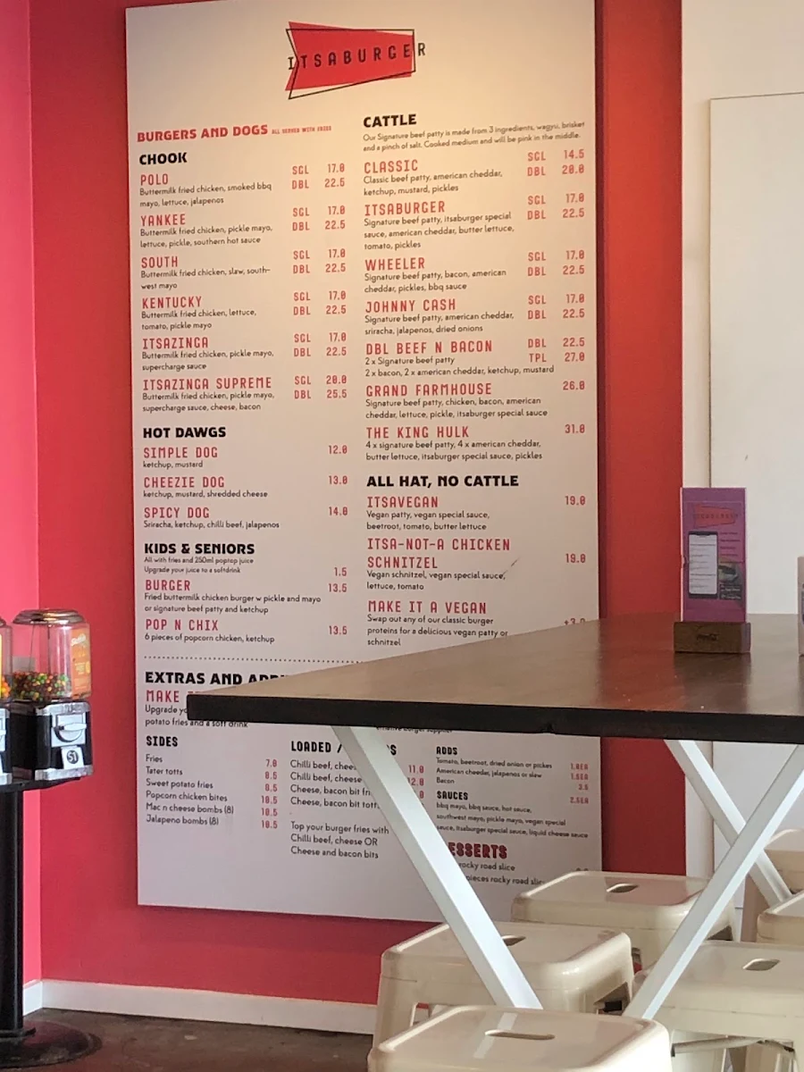 Menu, ItsaBurger - Rosebud
