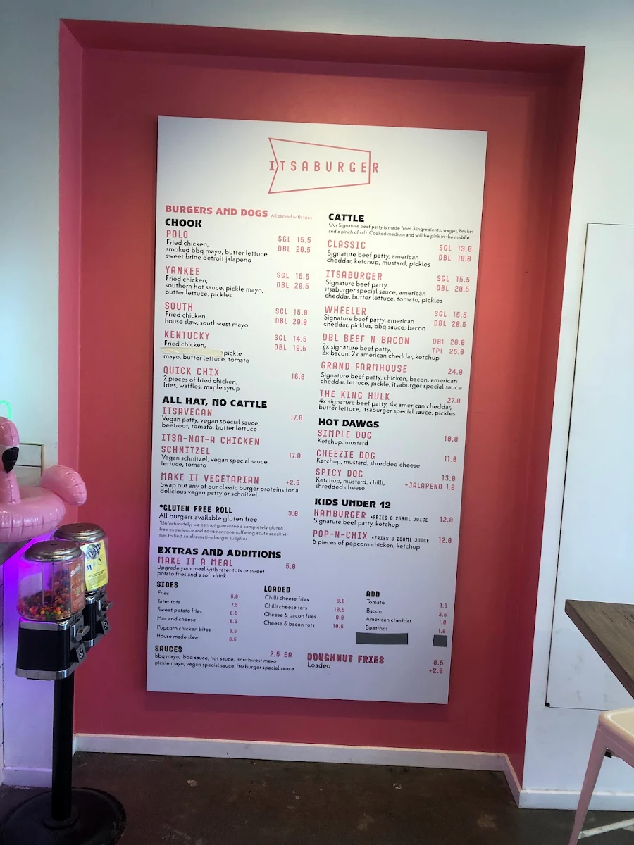 Menu, ItsaBurger - Rosebud