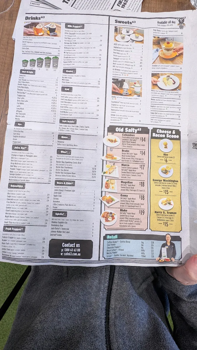 Menu, Café63© Dakabin