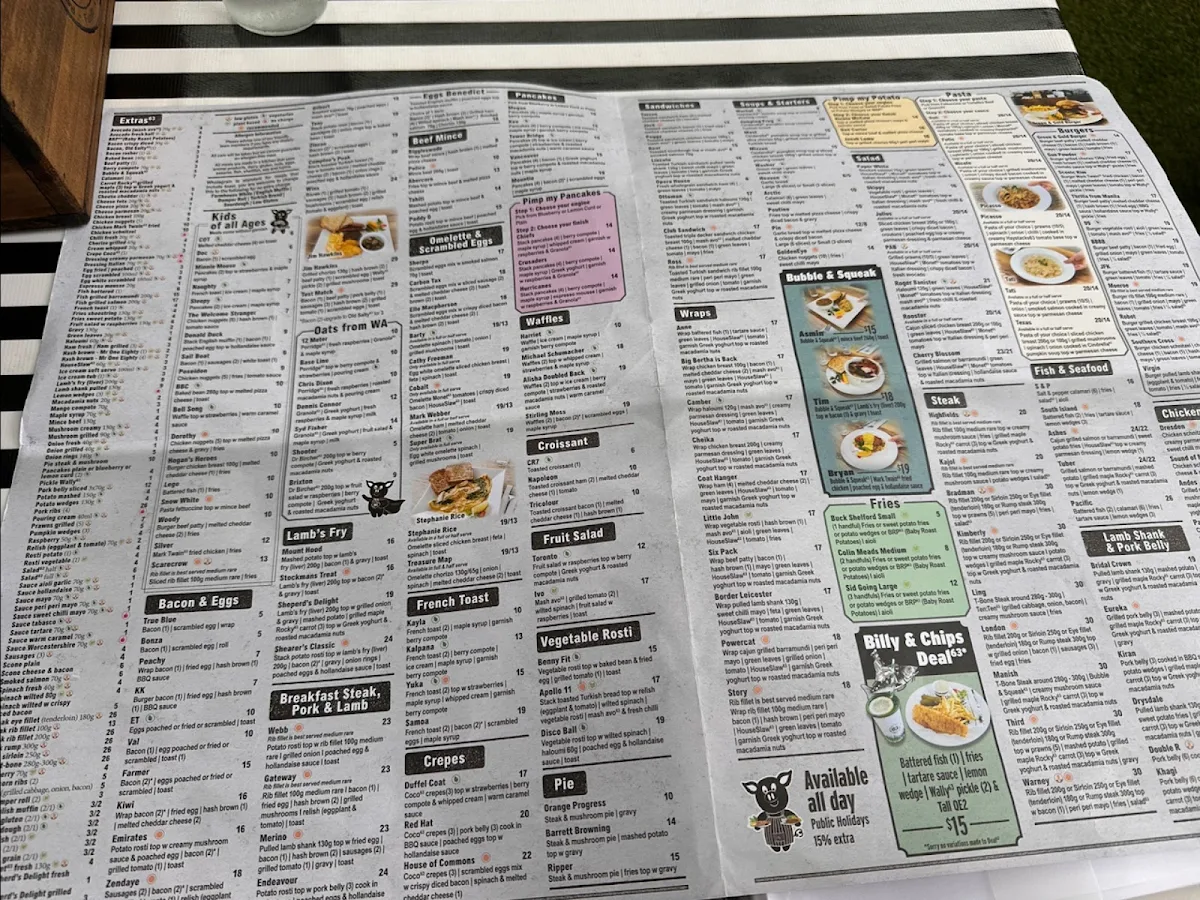 Menu, Café63© Dakabin