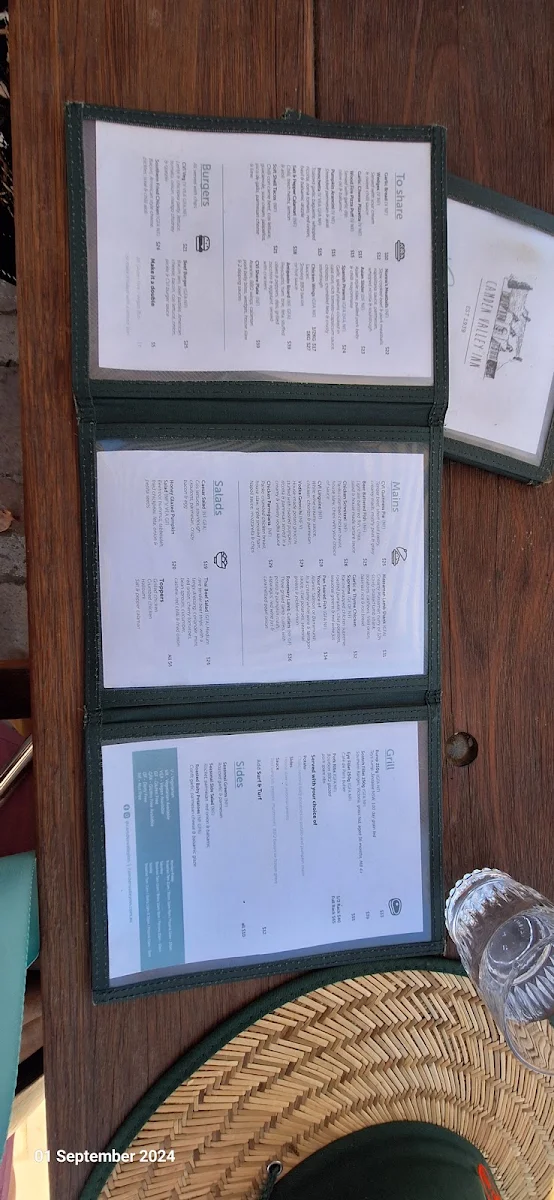 Menu, Camden Valley Inn (CVI)