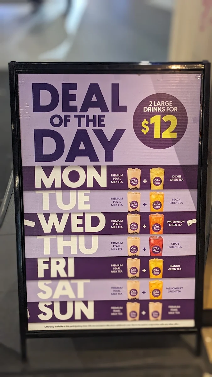 Menu, Chatime Pavilion on George