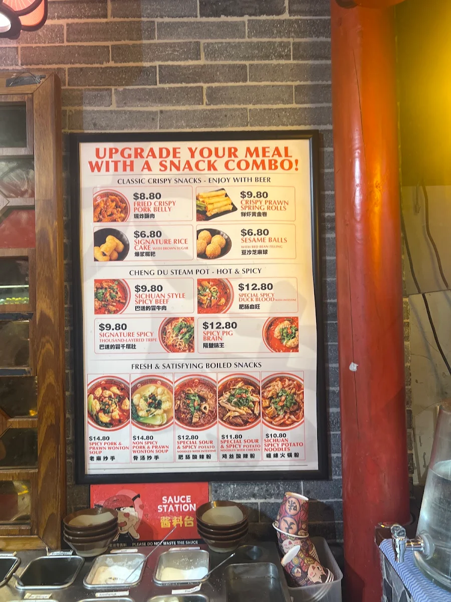 Menu, David’s Master Pot