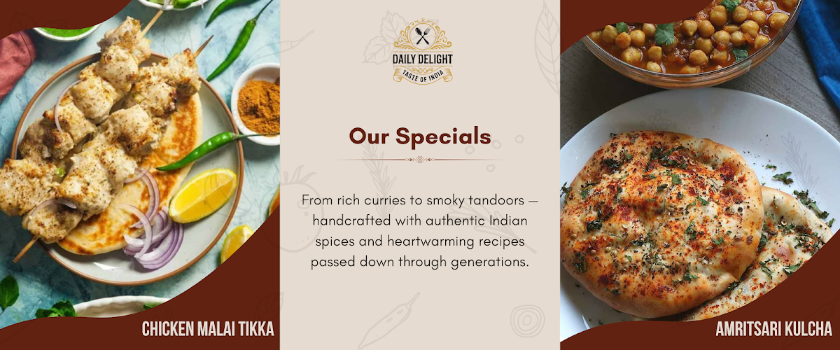 Menu, Daily Delight Indian Restaurant