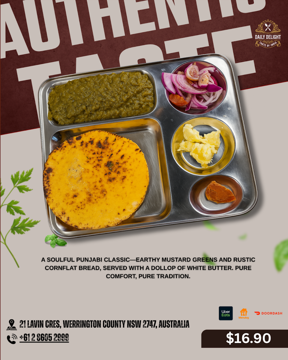 Menu, Daily Delight Indian Restaurant