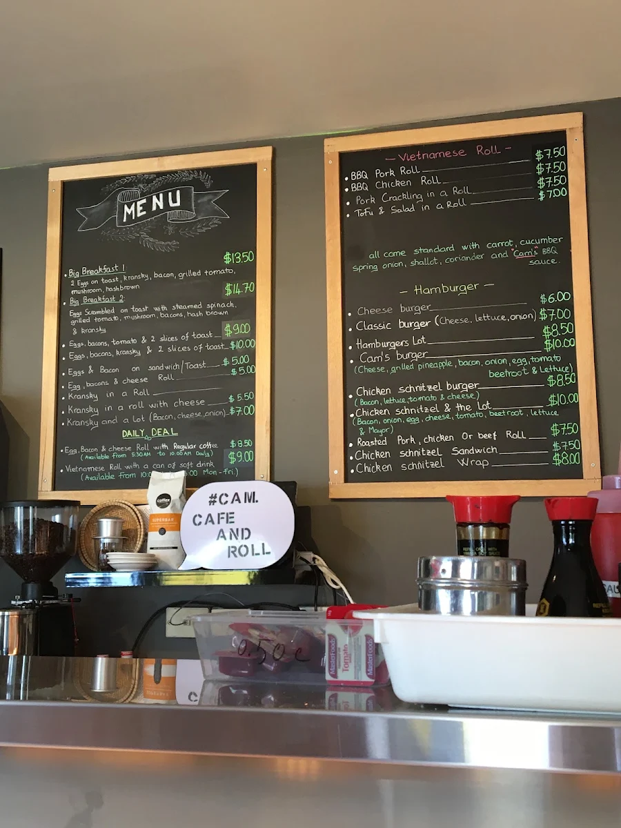 Menu, CAM CAFE & ROLL