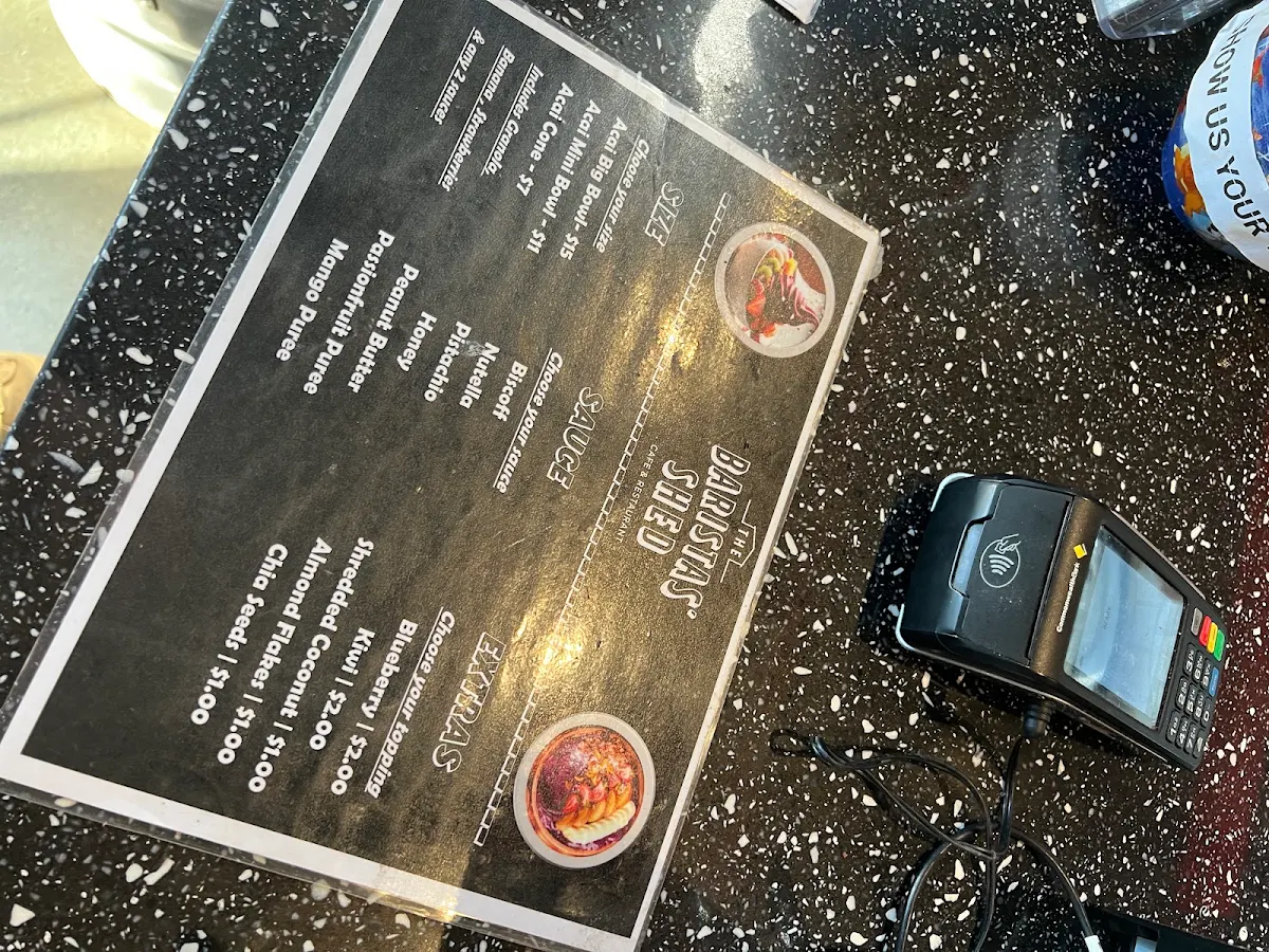 Menu, The Baristas' Shed