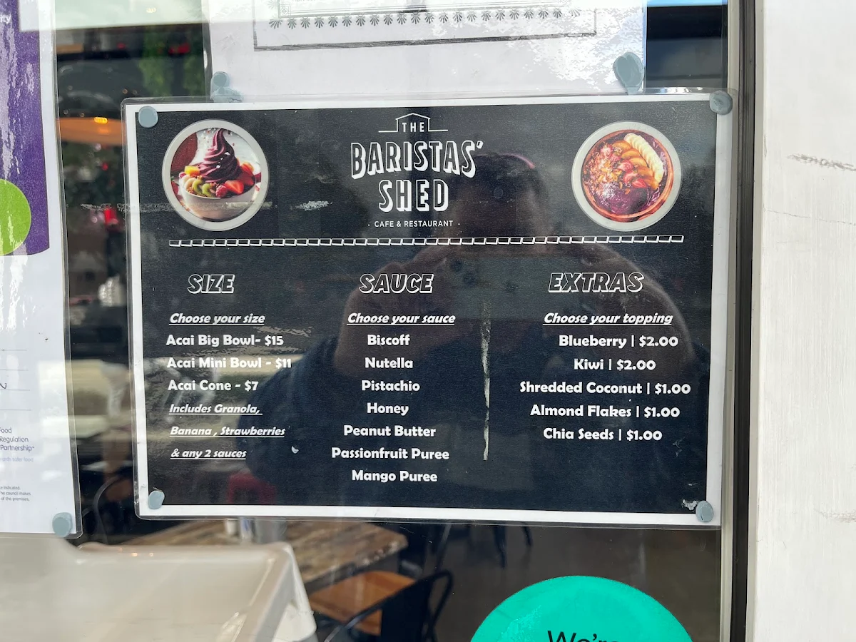 Menu, The Baristas' Shed