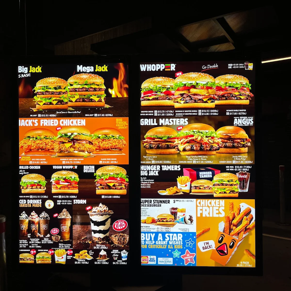 Menu, Hungry Jack's Burgers McGraths Hill