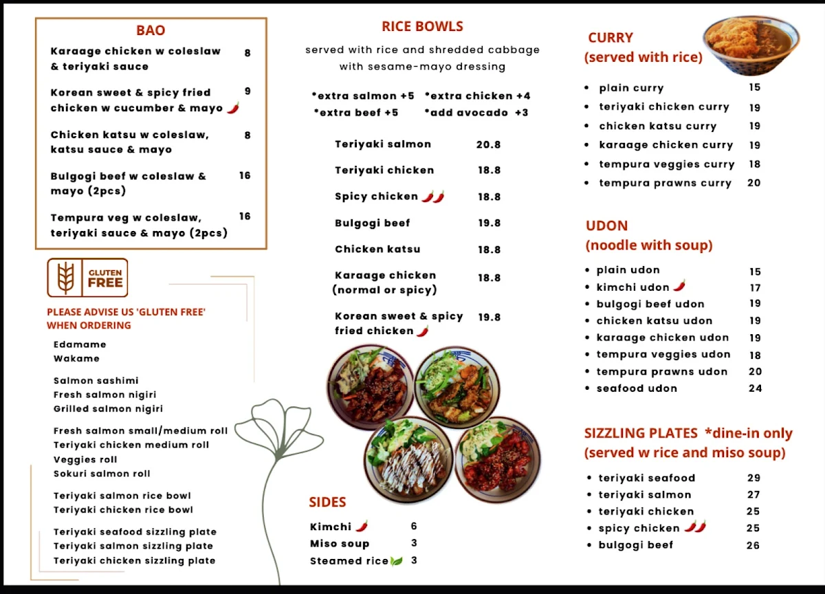Menu, Sokuri Restaurant