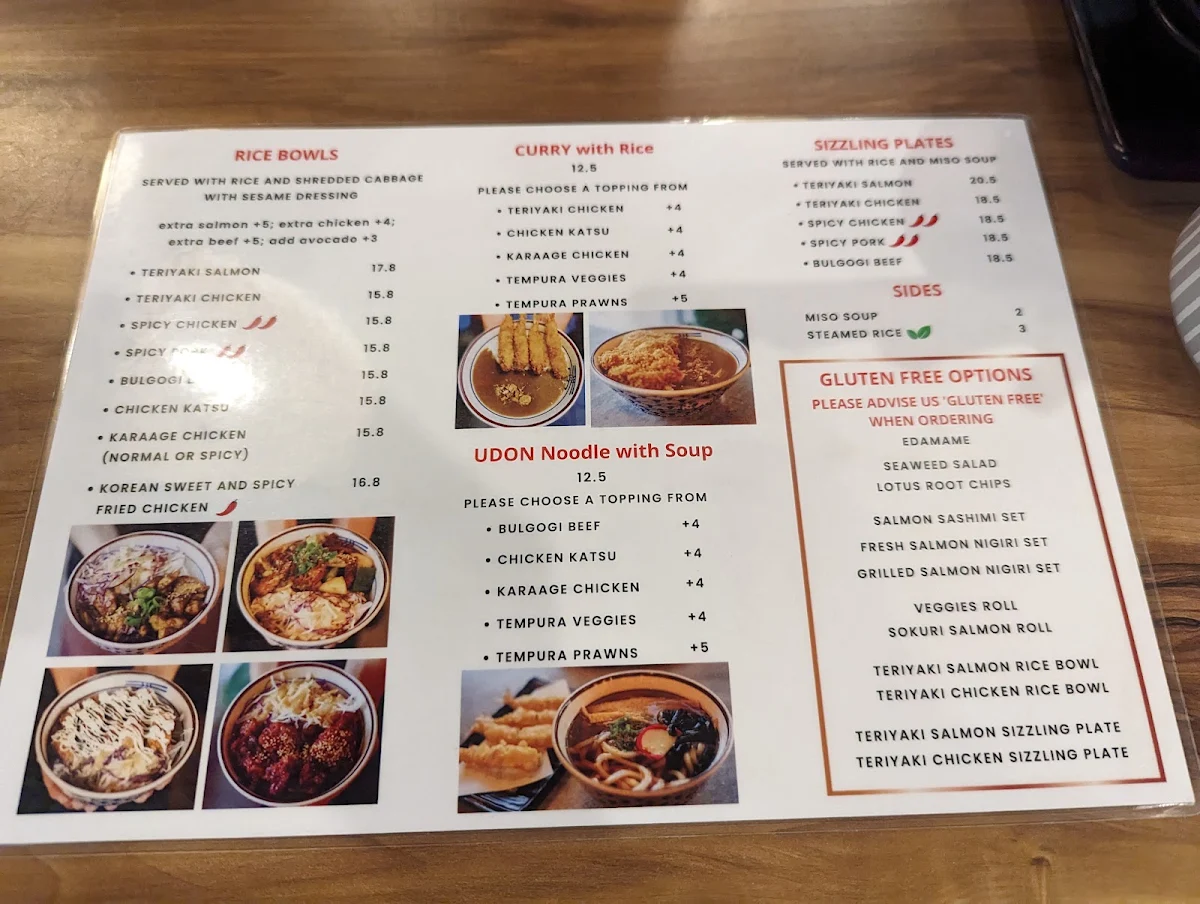 Menu, Sokuri Restaurant