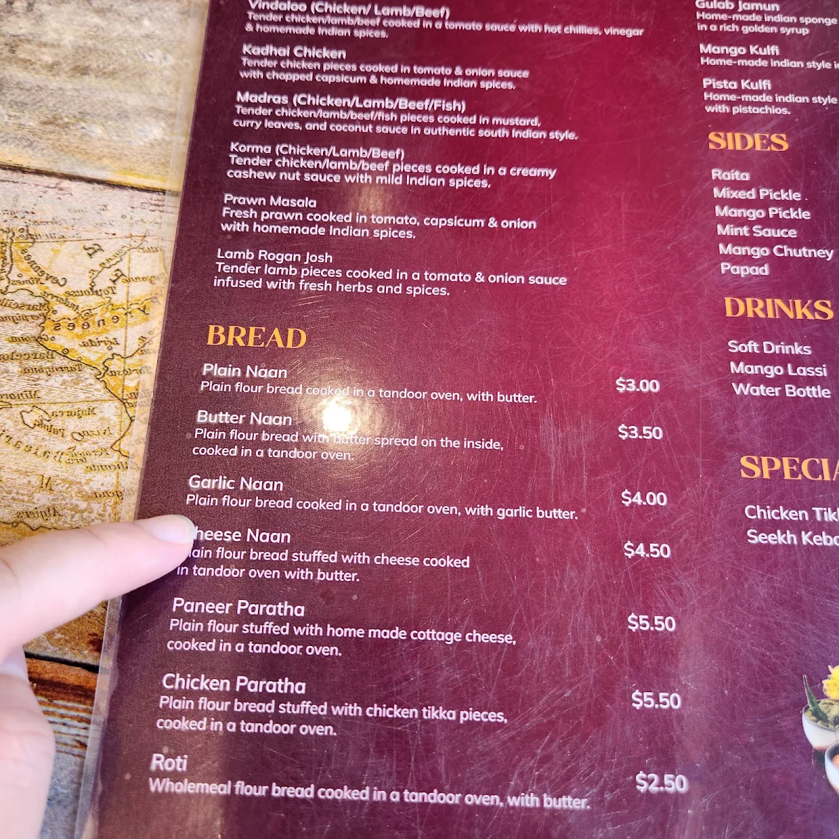Menu, Cumin Go