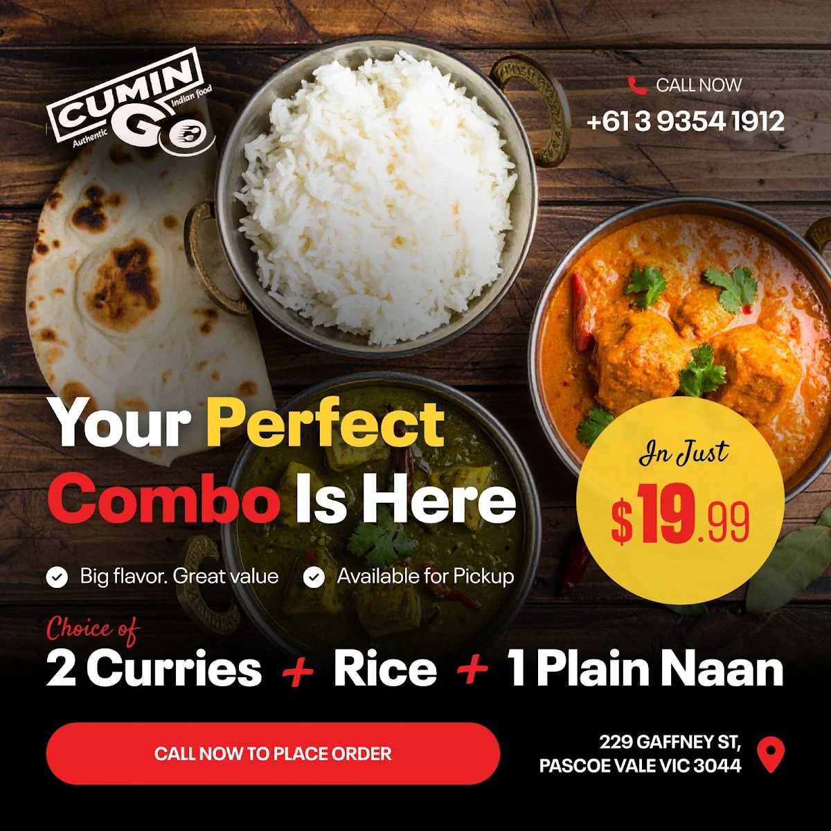 Menu, Cumin Go