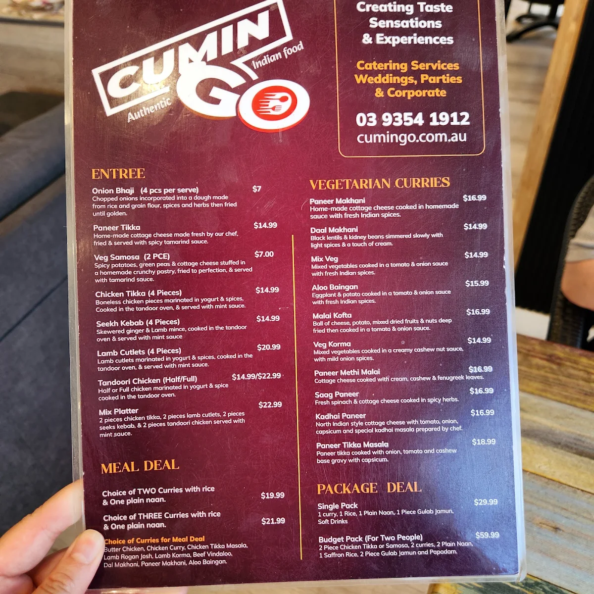 Menu, Cumin Go