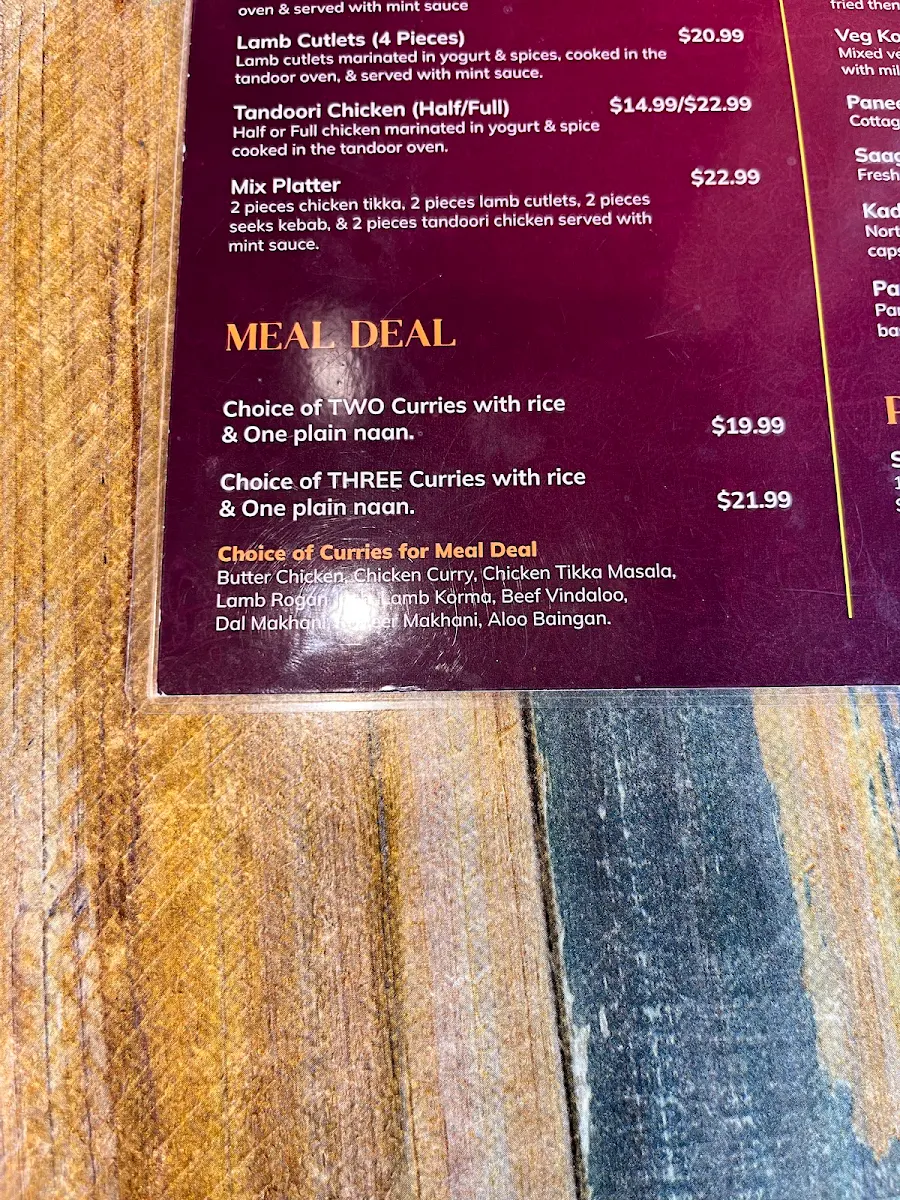 Menu, Cumin Go