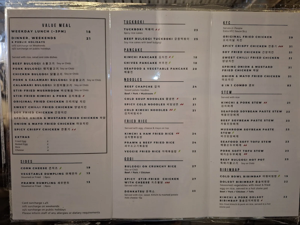 Menu, By Korea