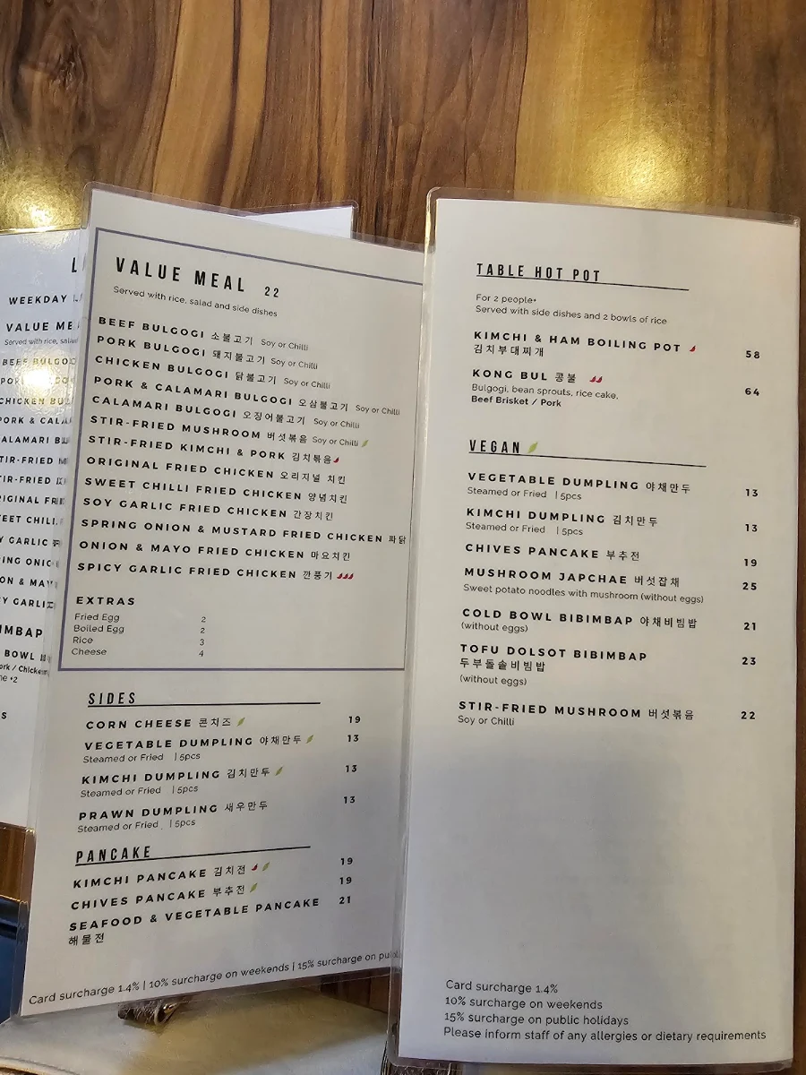 Menu, By Korea