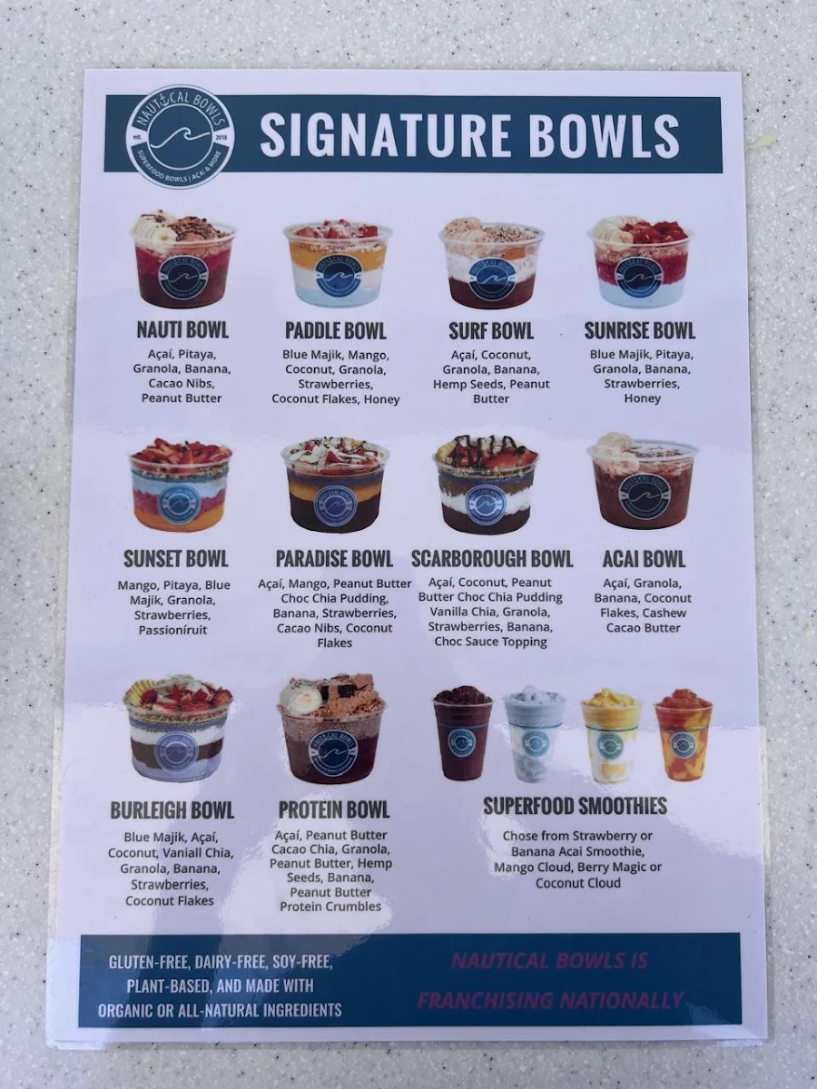 Menu, Nautical Bowls Harbour Town