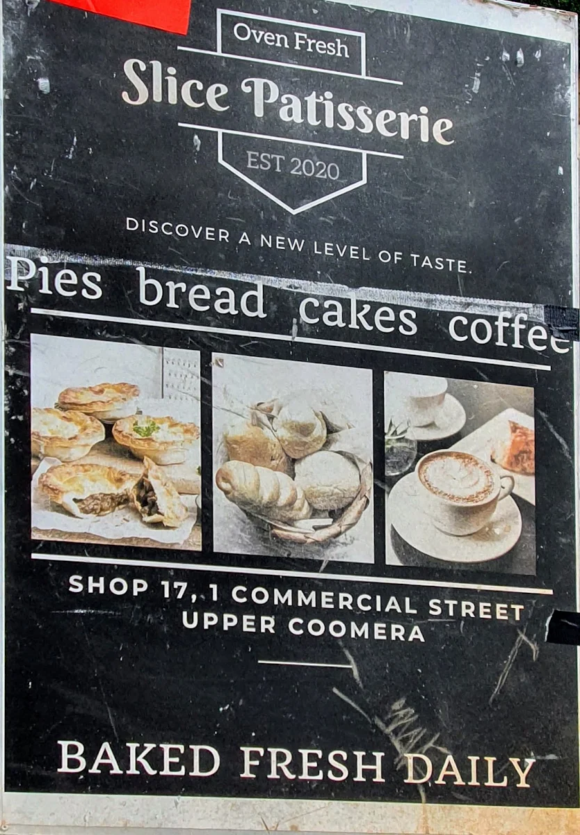 Menu, Slice Patisserie
