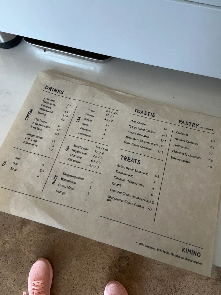 Menu, KIMINO