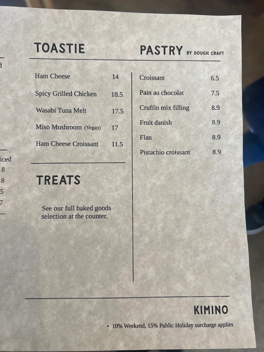 Menu, KIMINO