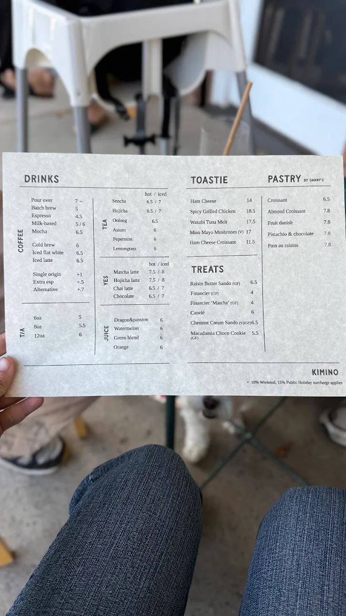 Menu, KIMINO