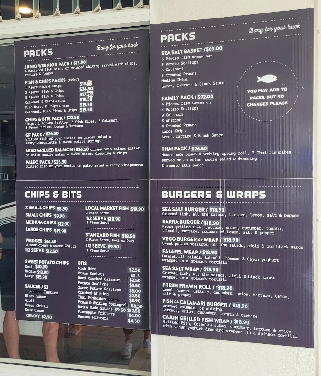 Menu, Seasalt Jetty