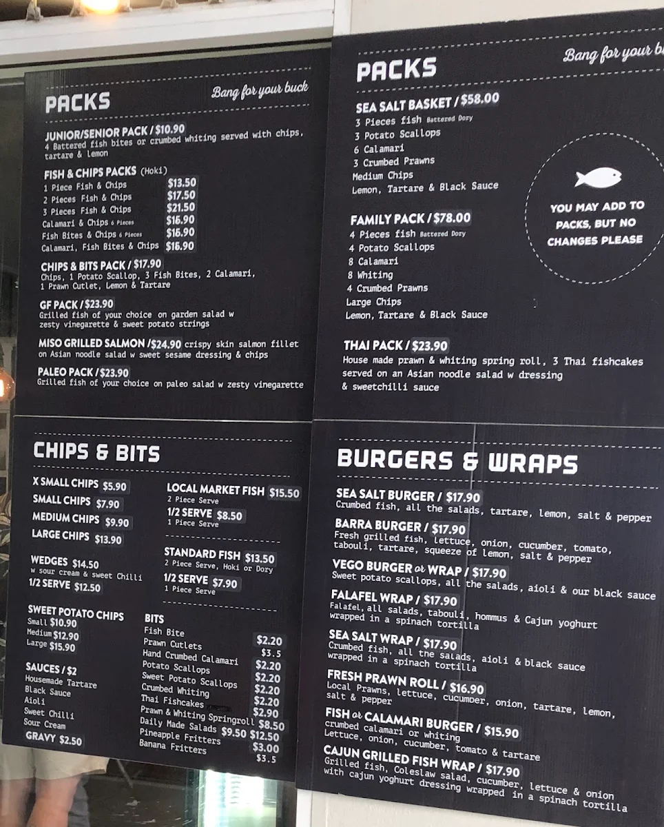 Menu, Seasalt Jetty