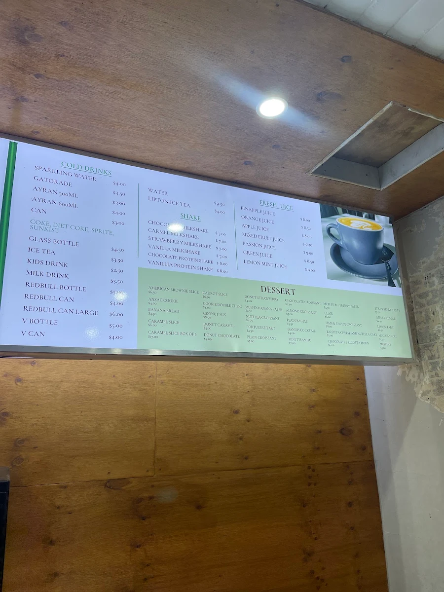 Menu, Beirut Bites Cafe