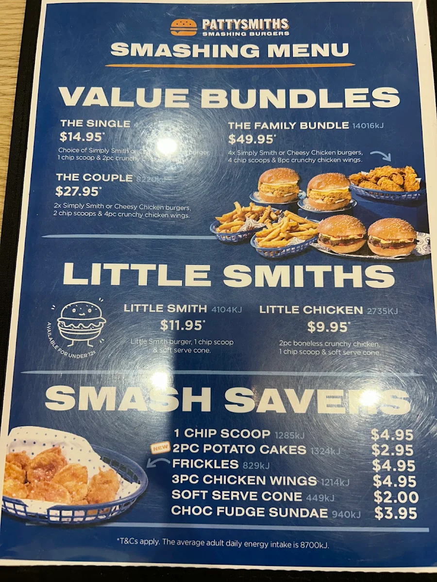Menu, Pattysmiths Lynbrook