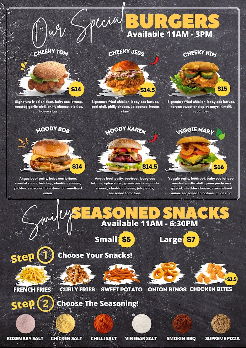 Menu, Smiley Treats