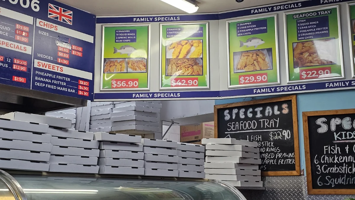 Menu, Southlands Fish & Chips