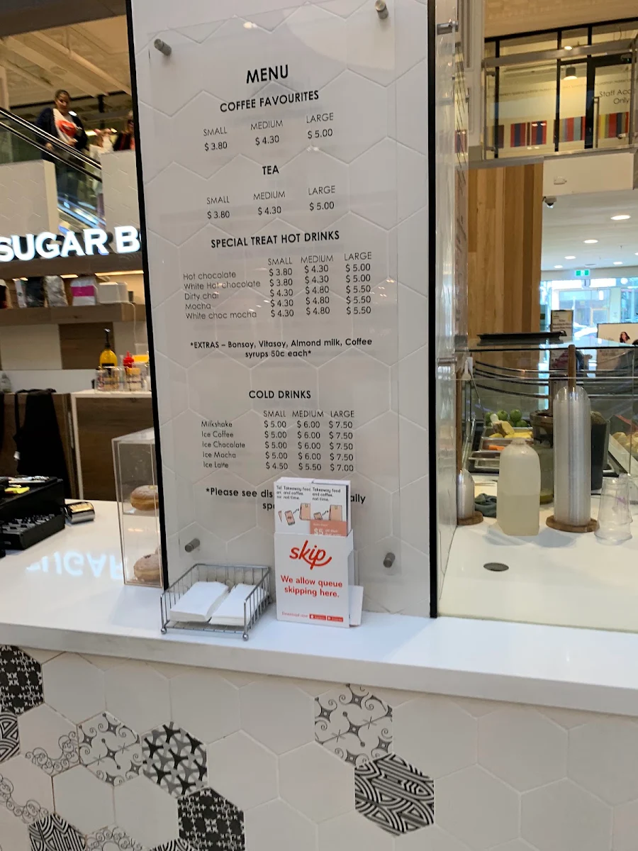Menu, Sugar Bowl Cafe