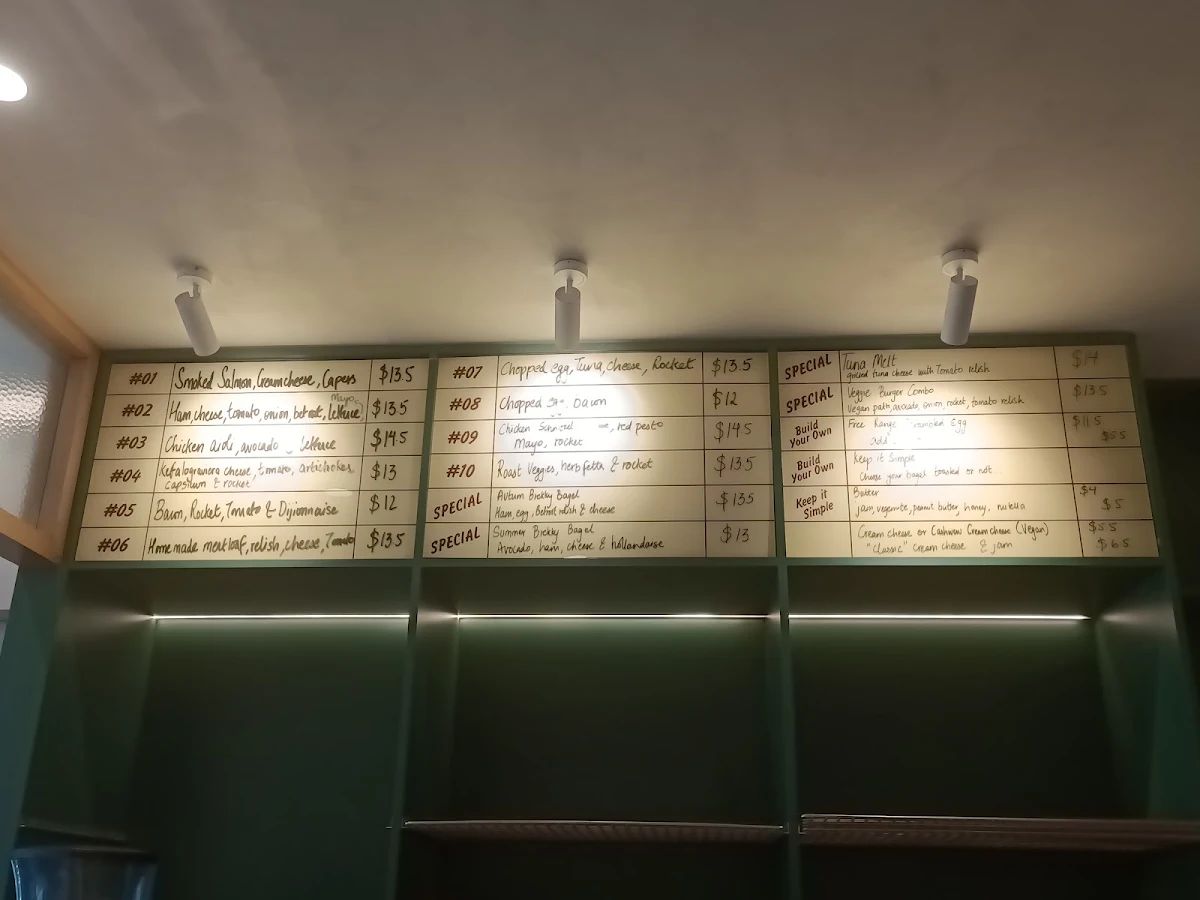 Menu, Huff Bagelry Fitzroy