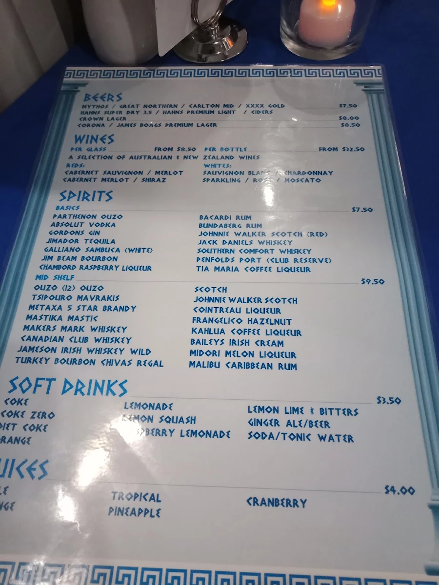 Menu, Let's Do Greek