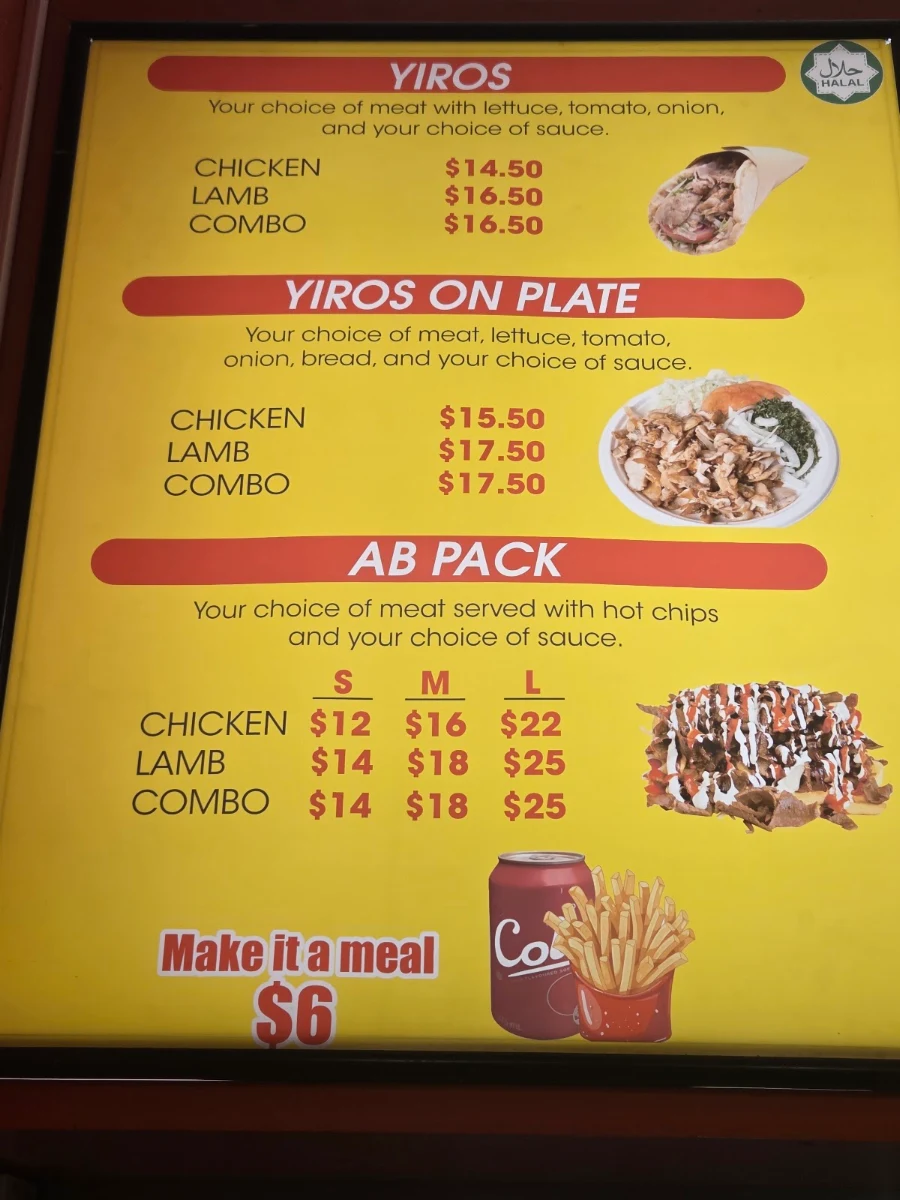 Menu, YIROS FEAST