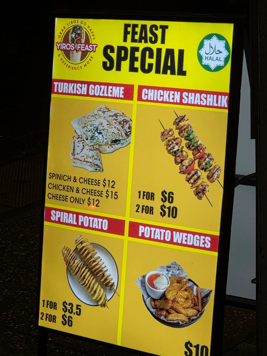 Menu, YIROS FEAST