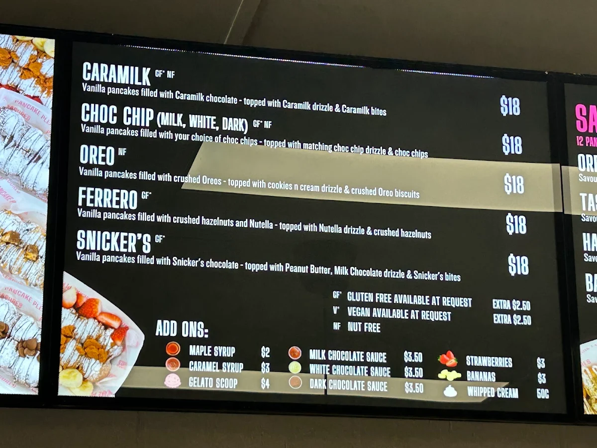 Menu, Pancake Pleasures