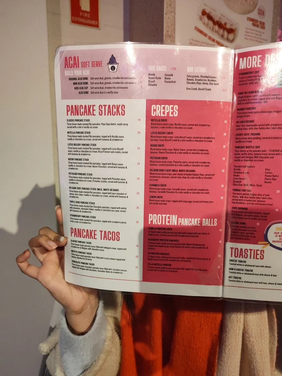 Menu, Pancake Pleasures